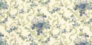 Dollhouse Miniature Wallpaper, Roosevelt Rose, Blue